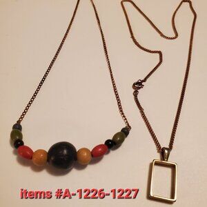 2 Necklaces, items # A-1226 -12227,  wt. 9 grams.